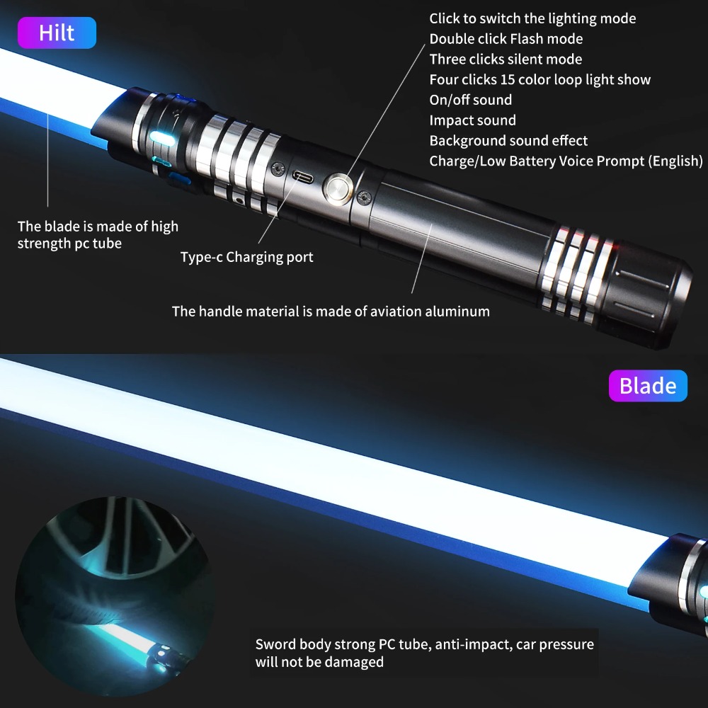 VV-15-Color LED Light Saber Al - огляд і ціна Cycling Quads